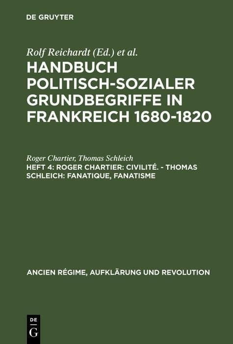 Produktbild: Roger Chartier: Civilit&eacute;. - Thomas Schleich: Fanatique, Fanatisme