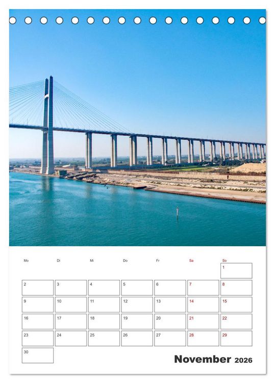Produktbild: Suezkanal - Urlaubsplaner (Tischkalender 2026 DIN A5 hoch), CALVENDO Monatskalender