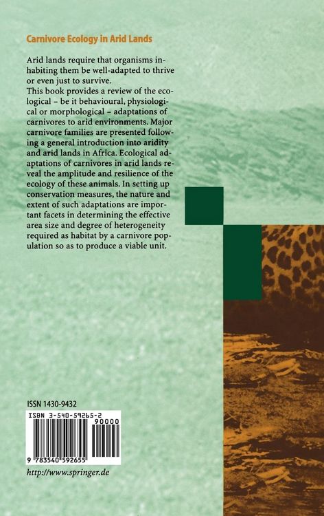 Produktbild: Carnivore Ecology in Arid Lands