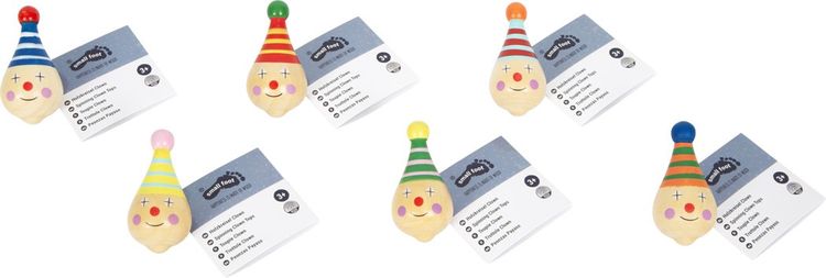 Produktbild: Small foot 6138 - Holzkreisel Clown 6er Set