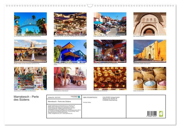 Produktbild: Marrakesch - Perle des S&uuml;dens (Wandkalender 2027 DIN A2 quer), CALVENDO Monatskalender