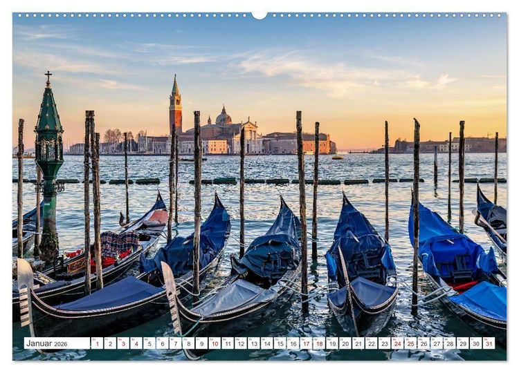 Produktbild: Venedig - Impressionen aus der Serenissima (hochwertiger Premium Wandkalender 2026 DIN A2 quer), Kunstdruck in Hochglanz