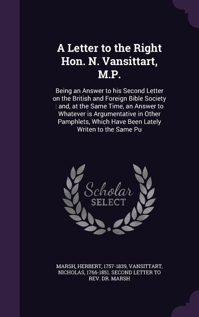 Produktbild: A Letter to the Right Hon. N. Vansittart, M.P.