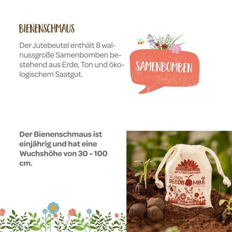 Samenbomben 8er Jutebeutel Bienenschmaus
