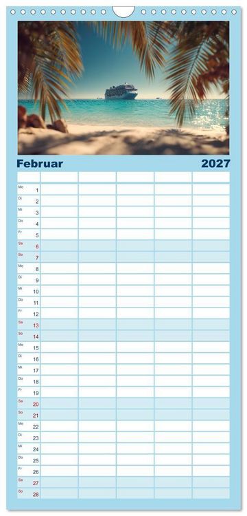Produktbild: Familienplaner 2027 - Kreuzfahrtschiffe Kalender - Kreuzfahrten und Giganten der Meere mit 5 Spalten (Wandkalender, 21 x 45 cm) CALVENDO