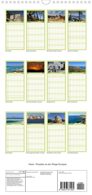 Produktbild: Kreta - Paradies an der Wiege Europas - Familienplaner hoch (Wandkalender 2022 , 21 cm x 45 cm, hoch)
