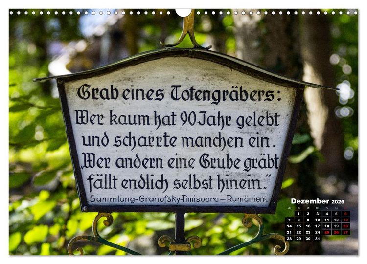 Produktbild: Lustige Marterlspr&uuml;che (Wandkalender 2026 DIN A3 quer), CALVENDO Monatskalender