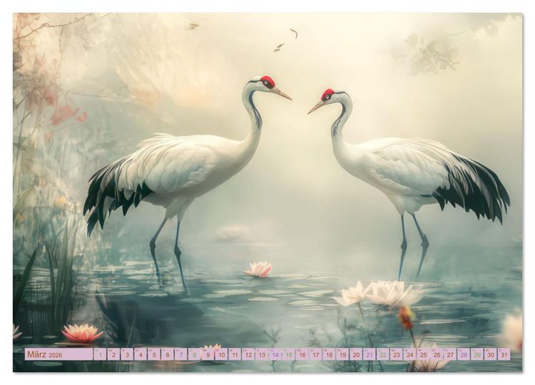 Produktbild: Zarte idyllische Werke - Fantasievolle Kreationen (hochwertiger Premium Wandkalender 2026 DIN A2 quer), Kunstdruck in Hochglanz