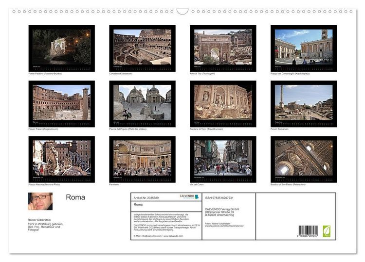 Produktbild: Roma (Wandkalender 2026 DIN A2 quer), CALVENDO Monatskalender