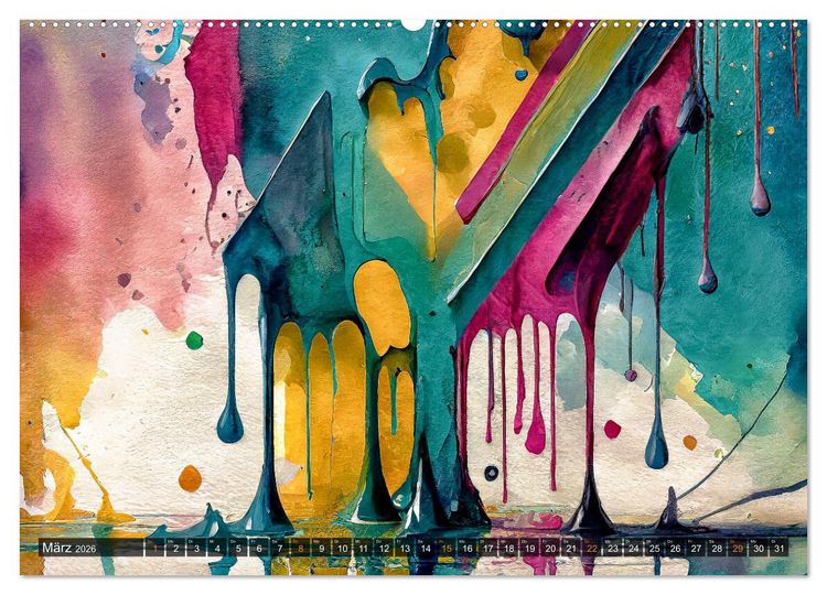 Produktbild: Spiel der Farben und Formen (hochwertiger Premium Wandkalender 2026 DIN A2 quer), Kunstdruck in Hochglanz