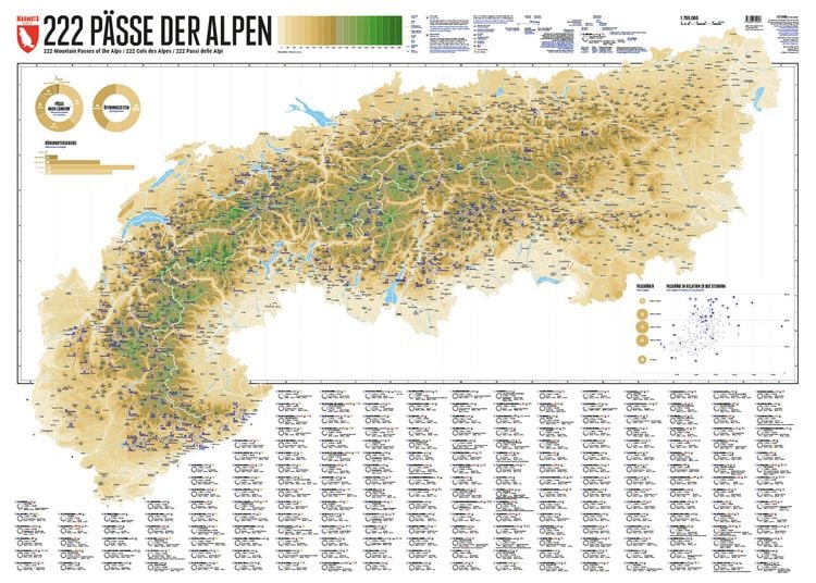 Produktbild: 222 P&auml;sse der Alpen