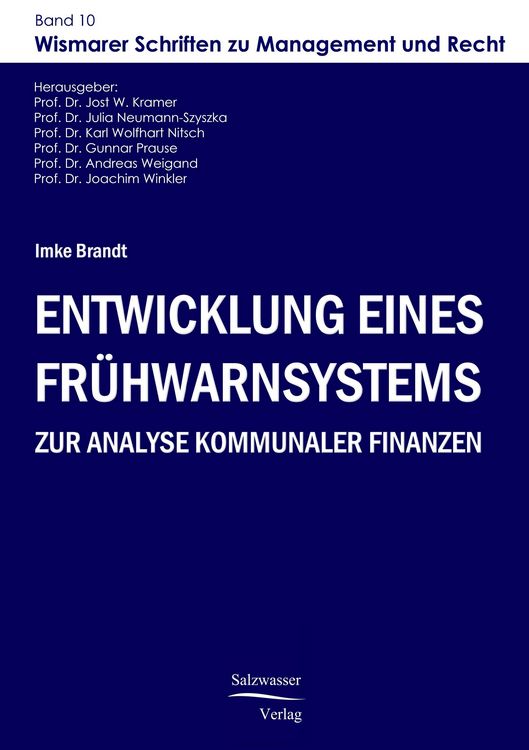 Produktbild: Entwicklung eines Fr&uuml;hwarnsystems zur Analyse kommunaler Finanzen
