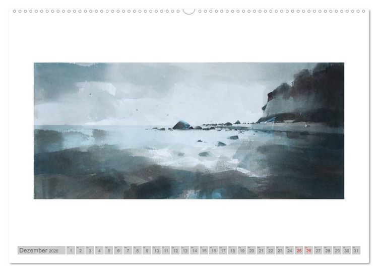 Produktbild: Faszinierende Weite. R&uuml;gen-Landschaft im Aquarell (hochwertiger Premium Wandkalender 2026 DIN A2 quer), Kunstdruck in Hochglanz