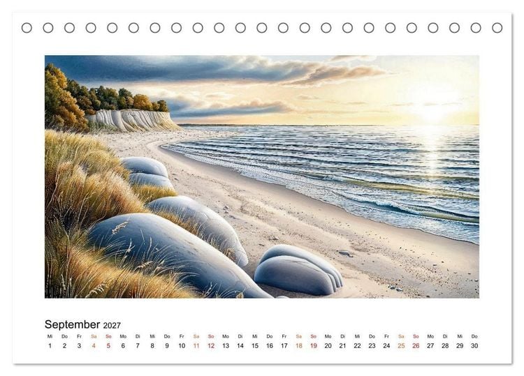 Produktbild: D&auml;nemark - Wind, Meer und stille Orte (Tischkalender 2027 DIN A5 quer), CALVENDO Monatskalender