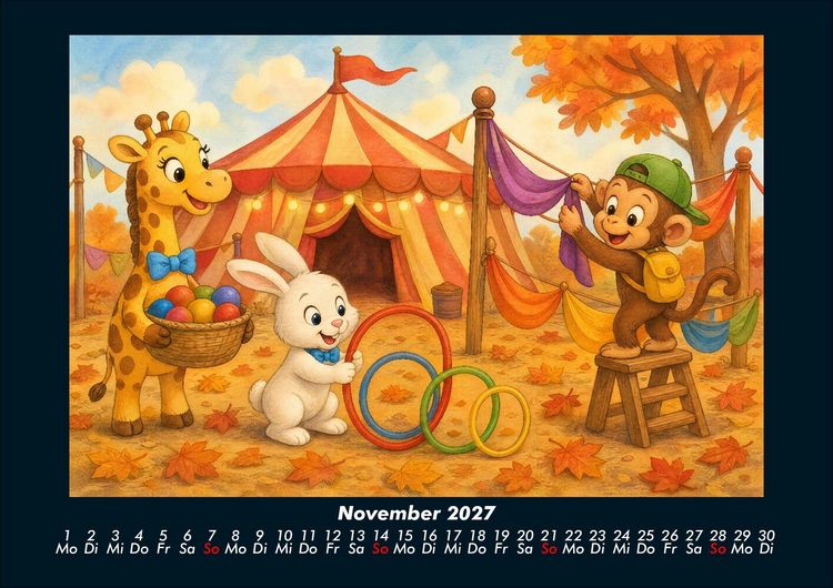 Produktbild: Nala, Bouncy & Milo in der Zirkuswelt 2027 Fotokalender DIN A4