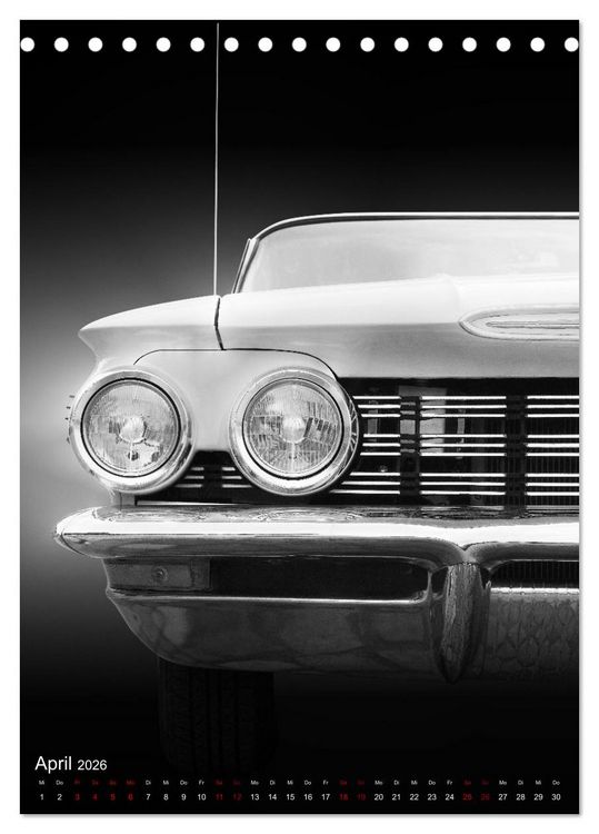 Produktbild: Amerikanische Autos aus den Jahren 1957 bis 1976 Frontansichten (Tischkalender 2026 DIN A5 hoch), CALVENDO Monatskalender