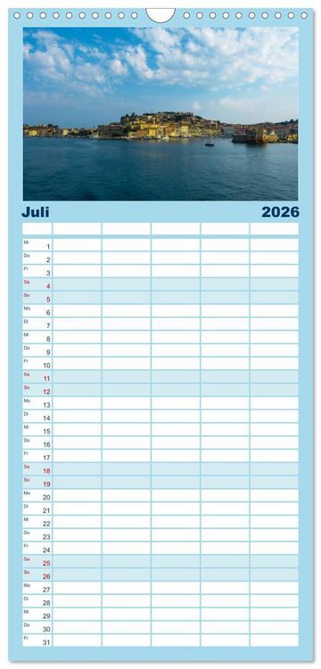 Produktbild: Familienplaner 2026 - Zauberhaftes Elba mit 5 Spalten (Wandkalender, 21 x 45 cm) CALVENDO