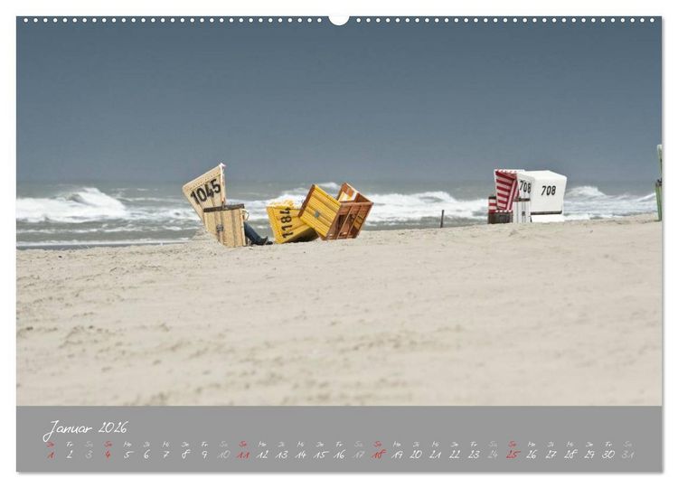 Produktbild: Strandk&ouml;rbe &ndash; bunte Vielfalt an der Nordsee (Wandkalender 2026 DIN A2 quer), CALVENDO Monatskalender