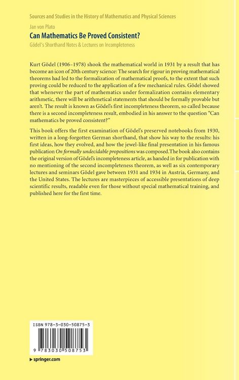 Produktbild: Can Mathematics Be Proved Consistent?