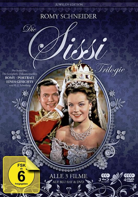 Produktbild: Sissi Trilogie - Juwelen-Edition + Dokumentarfilm "Romy Schneider - Portrait eines Gesichts" (+ 3 DVDs + Doku-DVD) [3 BRs]