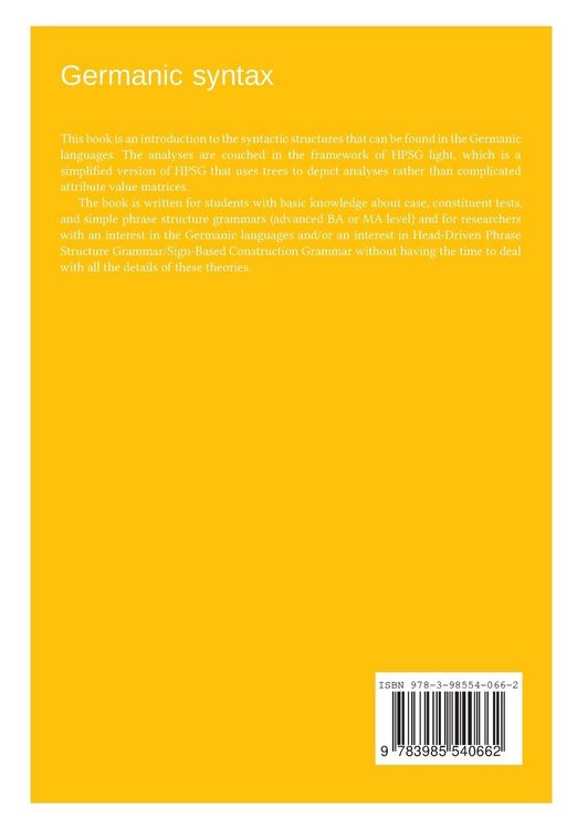 Produktbild: Germanic syntax