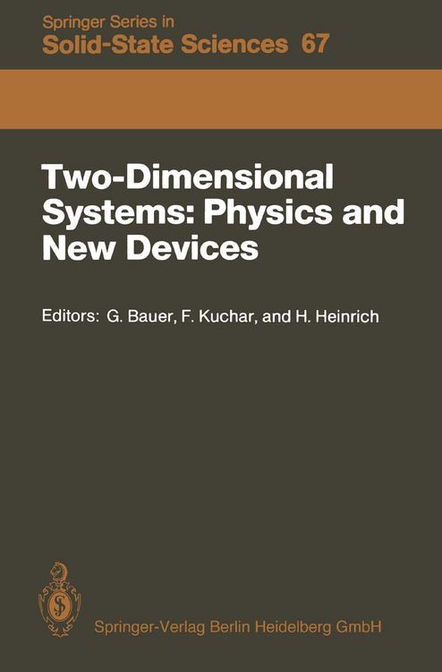Produktbild: Two-Dimensional Systems: Physics and New Devices