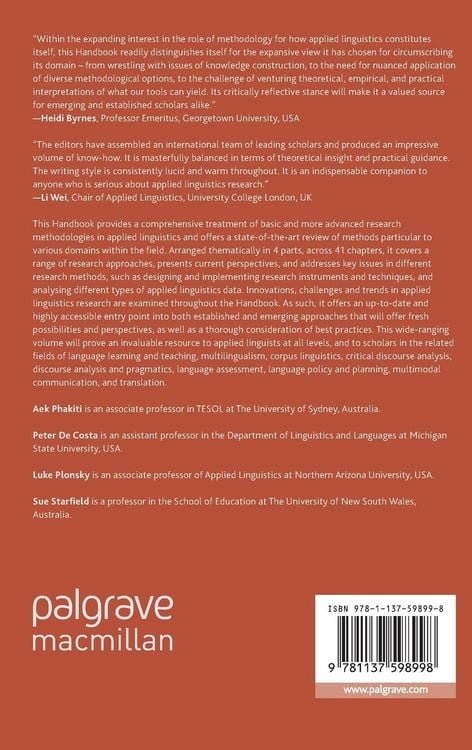 Produktbild: The Palgrave Handbook of Applied Linguistics Research Methodology