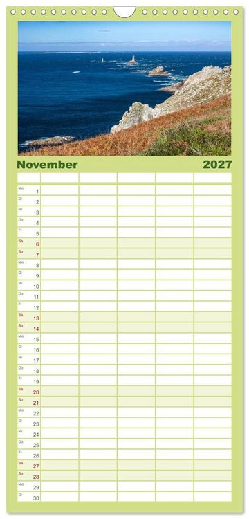 Produktbild: Familienplaner 2027 - Cornouaille - Ein Ausflug in den S&uuml;dwesten der Bretagne mit 5 Spalten (Wandkalender, 21 x 45 cm) CALVENDO