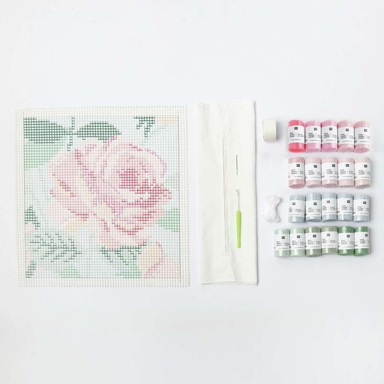 Produktbild: Rico Hooki Hooki, Kn&uuml;pfset, Kissen Rose, 40x40cm