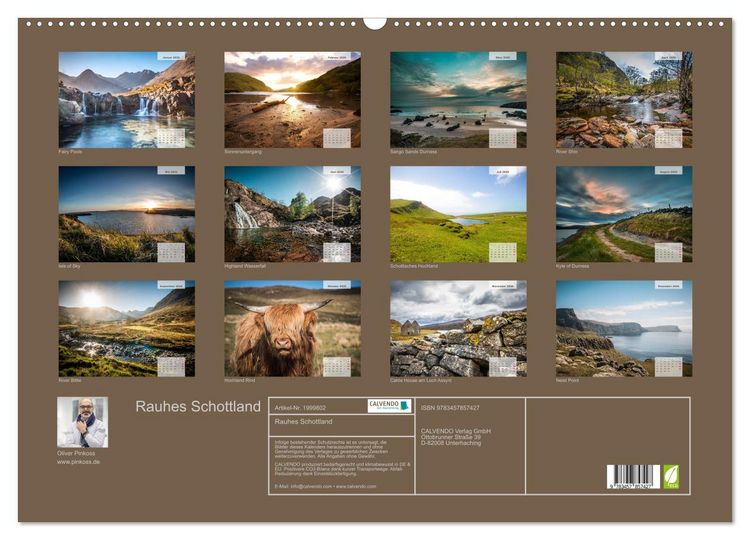 Produktbild: Rauhes Schottland (Wandkalender 2026 DIN A2 quer), CALVENDO Monatskalender