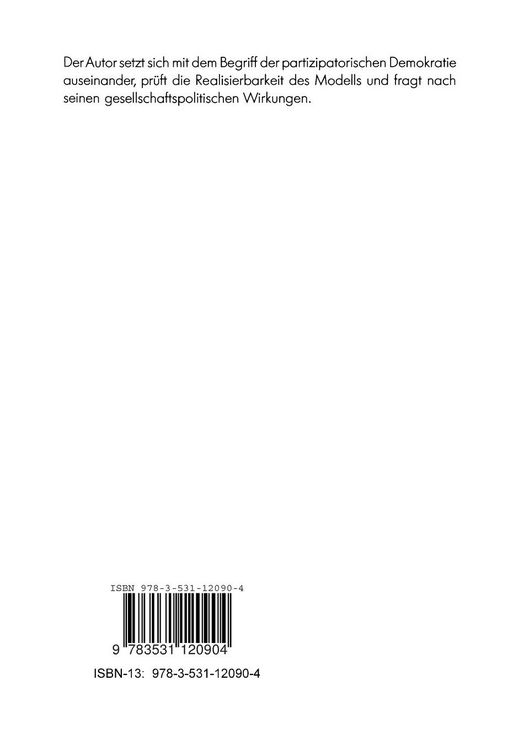 Produktbild: Kritik der Theorie der partizipatorischen Demokratie