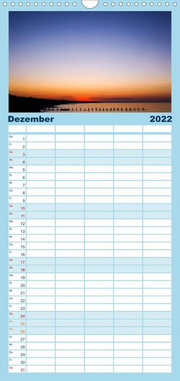 Produktbild: Familienplaner Ostsee im Winter (Wandkalender 2022 , 21 cm x 45 cm, hoch)