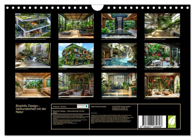 Produktbild: Biophilic Design - Verbundenheit mit der Natur (Wandkalender 2026 DIN A4 quer), CALVENDO Monatskalender