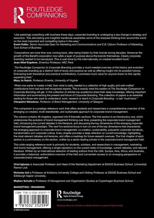 Produktbild: The Routledge Companion to Corporate Branding
