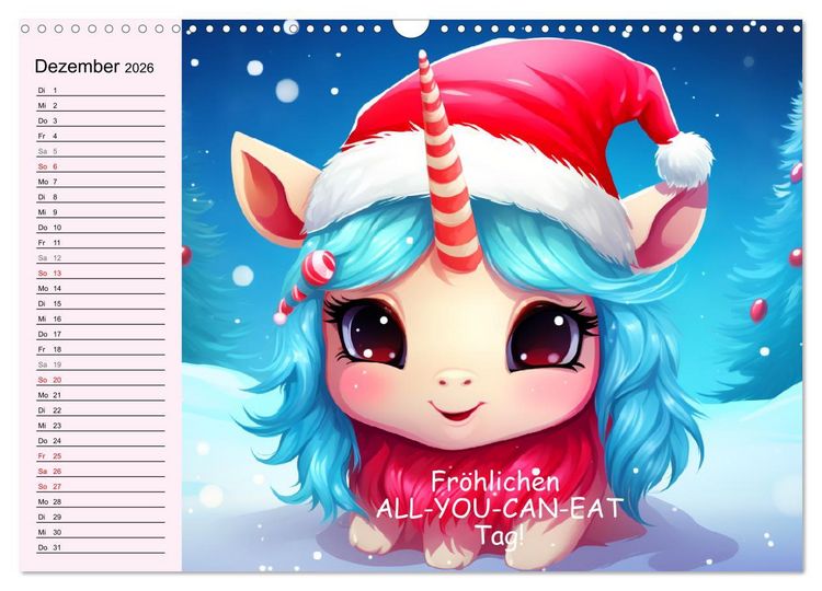 Produktbild: Unicorns! Lustige Einh&ouml;rner. Witzige Einhornspr&uuml;che und Weisheiten (Wandkalender 2026 DIN A3 quer), CALVENDO Monatskalender