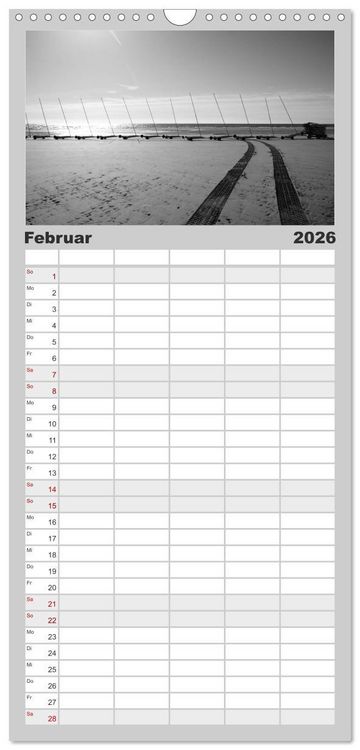 Produktbild: Familienplaner 2026 - BLACK 'N WHITE mit 5 Spalten (Wandkalender, 21 x 45 cm) CALVENDO