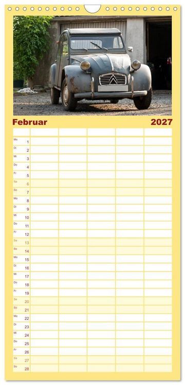 Produktbild: Familienplaner 2027 - Kultauto Ente Citro&euml;n 2CV mit 5 Spalten (Wandkalender, 21 x 45 cm) CALVENDO