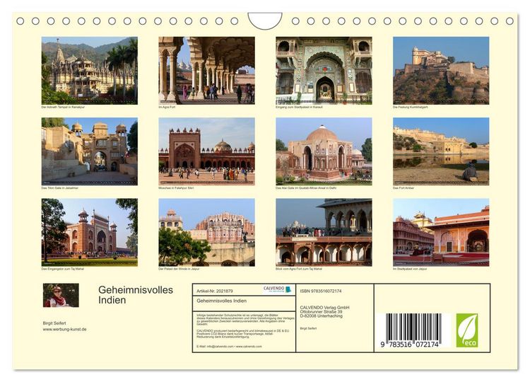 Produktbild: Geheimnisvolles Indien (Wandkalender 2026 DIN A4 quer), CALVENDO Monatskalender