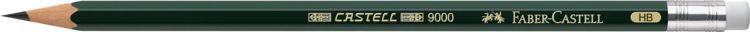 Produktbild: Faber-Castell Bleistift Castell 9000 HB mit Radierer