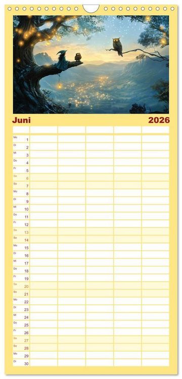 Produktbild: Familienplaner 2026 - Zauber zur Mitternacht mit 5 Spalten (Wandkalender, 21 x 45 cm) CALVENDO