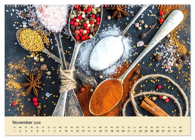 Produktbild: Aromatische Gew&uuml;rze. Die himmlischen Kostbarkeiten aus aller Welt (hochwertiger Premium Wandkalender 2026 DIN A2 quer), Kunstdruck in Hochglanz