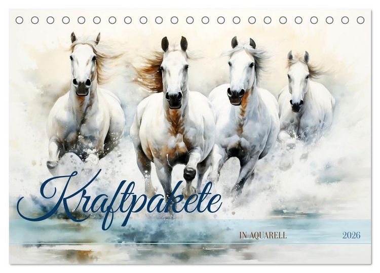 Produktbild: Kraftpakete in Aquarell (Tischkalender 2026 DIN A5 quer), CALVENDO Monatskalender