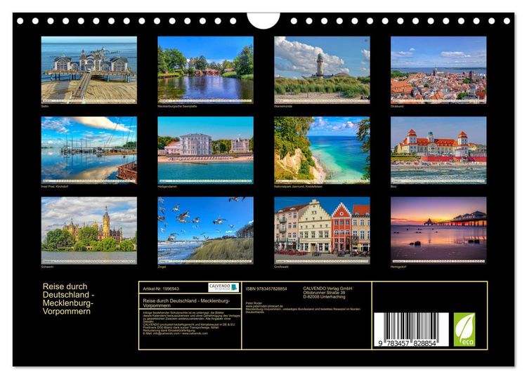 Produktbild: Reise durch Deutschland - Mecklenburg-Vorpommern (Wandkalender 2026 DIN A4 quer), CALVENDO Monatskalender