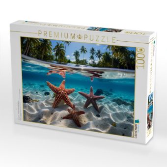 Produktbild: CALVENDO Puzzle Seesterne - Unterwasser mit Palmen | 1000 Teile Lege-Gr&ouml;&szlig;e 64x48cm Foto-Puzzle f&uuml;r gl&uuml;ckliche Stunden