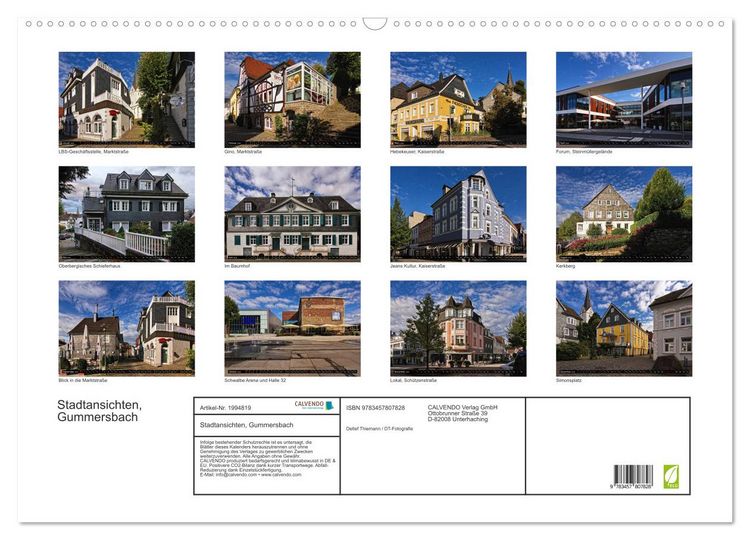 Produktbild: Stadtansichten, Gummersbach (Wandkalender 2026 DIN A2 quer), CALVENDO Monatskalender