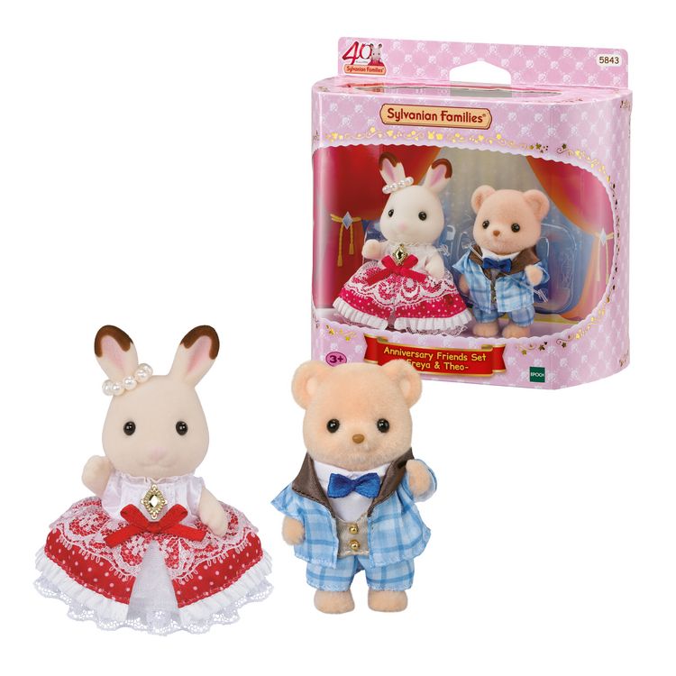 Produktbild: Sylvanian Families 5843 - 40. Jubil&auml;um: Freya & Theo Freunde Figurenset
