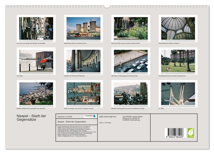 Produktbild: Neapel - Stadt der Gegens&auml;tze (hochwertiger Premium Wandkalender 2026 DIN A2 quer), Kunstdruck in Hochglanz