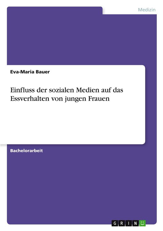 Produktbild: Einfluss der sozialen Medien auf das Essverhalten von jungen Frauen