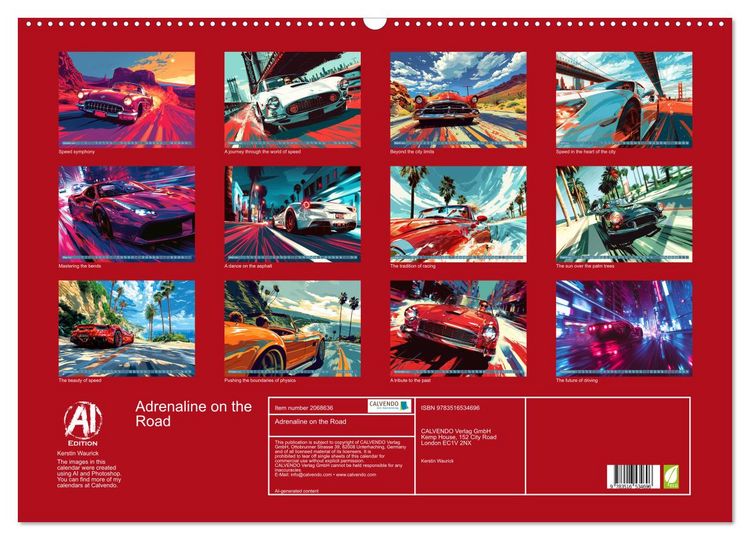 Produktbild: Adrenaline on the Road (Wall Calendar 2026 DIN A2 landscape), CALVENDO 12 Month Wall Calendar