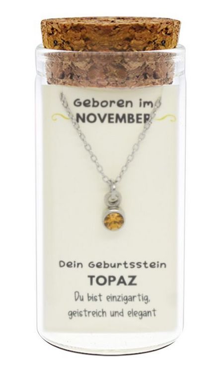 Produktbild: "November" Geburtsstein Kette im Gl&auml;schen